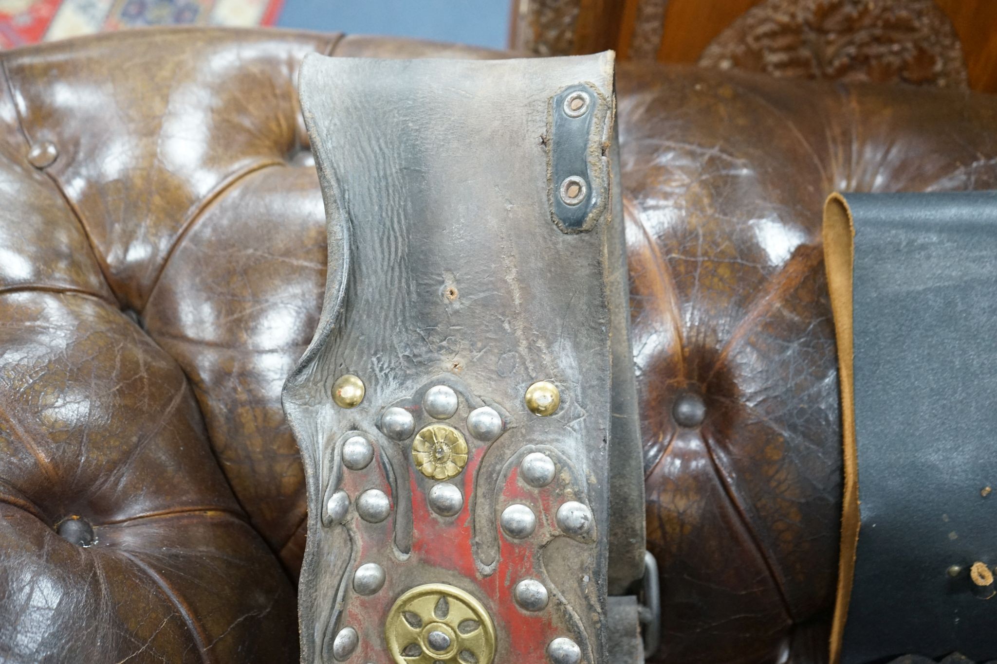 Two large French or Swiss vintage cow bells, larger 26cm, height 22cm